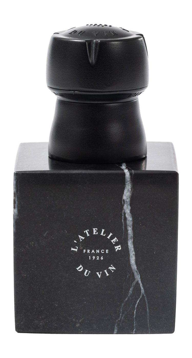 Пробка L’Atelier du Vin, Bubble Cork Black на подставке из мрамора