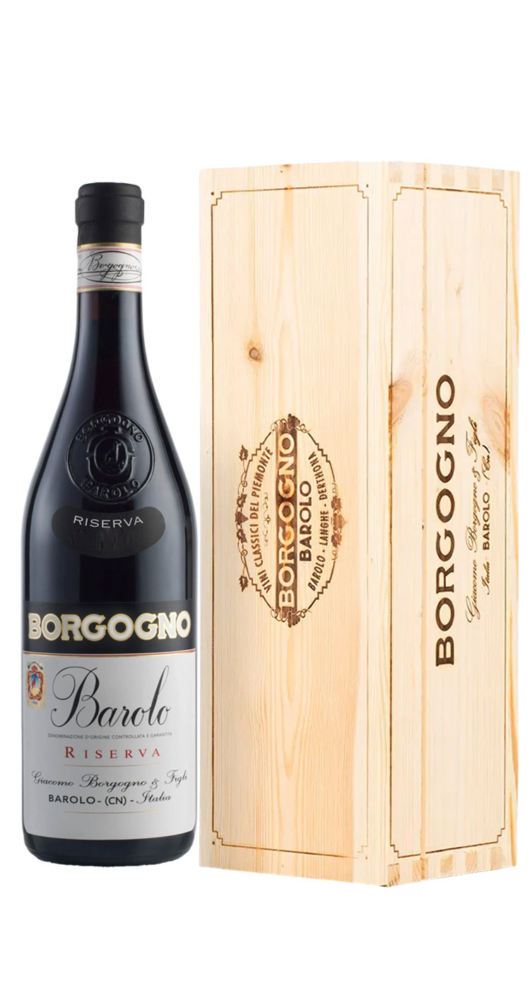 Вино Borgogno, Barolo Riserva DOCG, 1995, в деревянной коробке